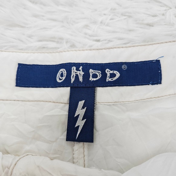 OHDD Save the Queen White Abstract Artsy Boho Chic Straight Leg Crop Pant Sz M - Picture 10 of 13